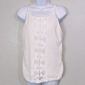 Lauren Ralph Lauren White Crochet Tank